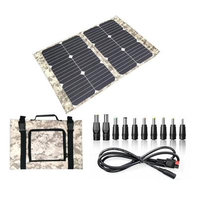 China Ourdoor Camping Hiking All Black Solar Powered 40W Panel Compatible With Power Station Mobile Phone For Outdoor Camping RV Hiking Travel for sale