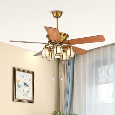 China 52 Inch Modern Flush Mount Tri Ceiling Fans Color With Remote Control For Fan With Light for sale