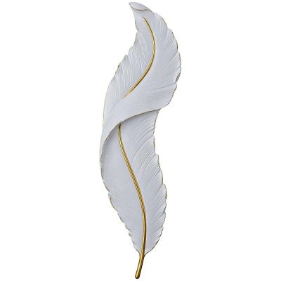 China Modern Bedside Modern Indoor Decorative Feather Home Living Room Fixtures Resin Wall Light Home Luxury Hotel Indoor Led Wall Lamp for sale