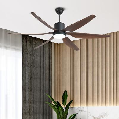 China Modern Ceiling Fan Light Ventilador Decorative Industrial Smart Remote Control Ceiling Fan 66 Inch Metal Blades With LED Light for sale