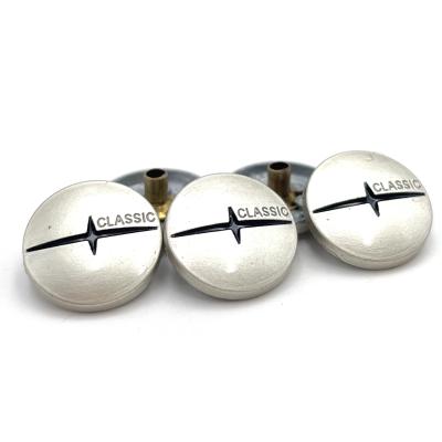 China OEM Custom Brother Logo Metal Snap Buttons Design Round Press Viable Brass Zinc Alloy Cover Snaps Buttons For Shirt Bag Clothing for sale