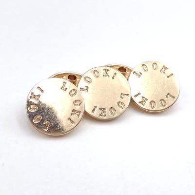 China Viable OEM Logo Gold Snap Buttons Brother Design Round Custom Press Brass Zinc Alloy Cover Metal Snaps For Shirt Bag Cloth for sale