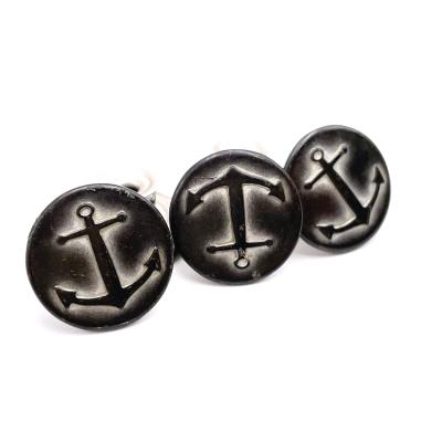 China OEM Logo Metal Button Black 17mm Wholesale Custom Copper Jeans Buttons Nickel Free For Clothing Jean Pant for sale