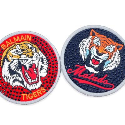 China Handmade Factory OEM Custom Iron On Embroidery Logo Patches Polyester Patches For Clothing Bag Hat Shoes for sale