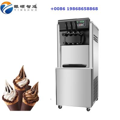 China Bakery 220voltage 50hz Three Flavor Soft Ice Cream Machine Soft Serve Ice Cream Making Machine for sale