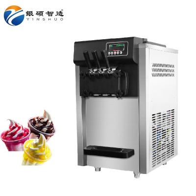 China Snack Factory 220Voltage 50HZ 3 Flavors Fresh Prechilling Ice Cream Makers With Soft Serve Ice Cream Machine for sale