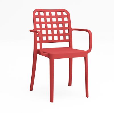 China Modern Design Cooling Plastic Chairs With Arms Dinner Chairs for sale