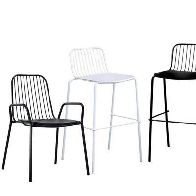 China Commercial Use Home Furniture Stackable Metal Iron Wire Stacking Hotel Bar Restaurant Dining Chairs for sale