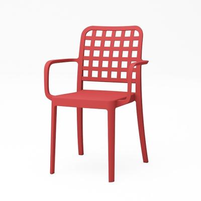 China Minimalist New Design Home Furniture Stacking Armchairs Outdoor Plastic Dining Chairs for sale