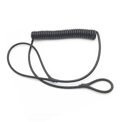 Chine TPU noir a enduit la bobine élastique Lanyard With Loop Ends à vendre