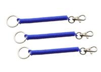 China PU TPU Spring Coil Lanyard Plastic Expanding Heavy Duty Loster Claw Flat Key Ring for sale