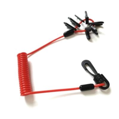 China 7 key Kill Switch Lanyard Plastic Jet Ski Stop Cords Popular Red Color for sale