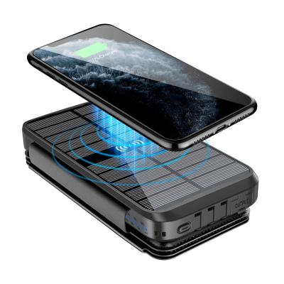 China 20000mAh Power Bank Portable Solar Power Bank Mobile Phone Charger Power Bank Outdoor Moving Wireless Charger for sale