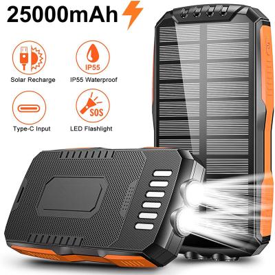 China High Quality 10000mAh Solar Power Outdoor Moving Share Fast Bank Charge With Led Lights Cell Phone Solar Charger for sale