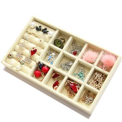 China Viable Made in China Soft Velvet Jewelry Earrings Necklace Bracelet Display Tray Jewelry Box Drawer Storage Organizer for sale