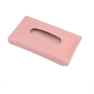 China Hot Selling Luxury Tissue Box Viable Logo Car Tissue Case Custom Made Soft Leather For Car for sale