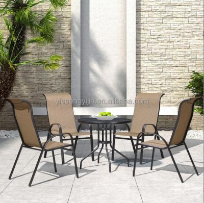 China Portable Outdoor Garden Furniture Sets Dining Chair Round Table 4Seater Table Garden Furniture Outdoor Patio Furniture 5 Pcs Garden Set for sale