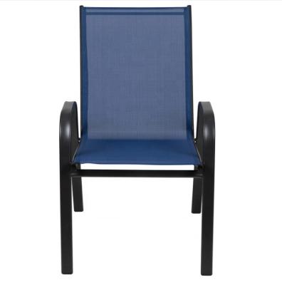 China Portable Portable Patio Dining Chairs With Armrest High Back Sling Chairs Indoor Outdoor Seats For Lawn for sale