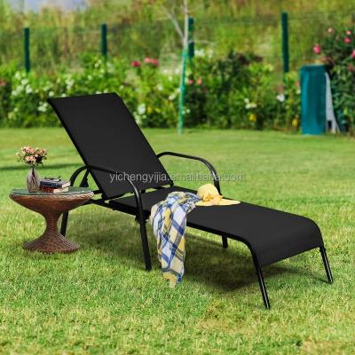 China Portable Outdoor Convertible Lounge Furniture Garden Mesh Folding Bed Sun Sofa for sale