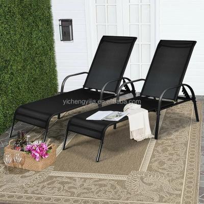 China Cheap portable garden furniture used sun lounger chaise lounge couch custom aluminum and steel tesling frame sofa for sale