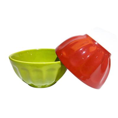 China Sustainable CERAMIC BOWL SALAD BOWL SET EMBOSSED CUP by COLORFUL TABLEWARE RELIEF for sale