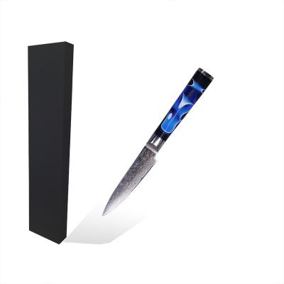 China Durable VG-10 Damascus Resin 3.5 Inch Ultra Sharp Handle Peeling Paring Knife Fruit Knife for sale