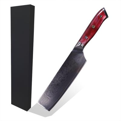 China Viable Professional VG-10 Damascus Acrylic Handle 8 Inch Vegetable Knife Nakiri Knife for sale