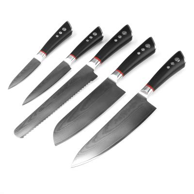 China Lastest Factory Supply 5Pcs Damascus Steel Handle The Group of Ten Kitchen Knife Set Viable Directly for sale