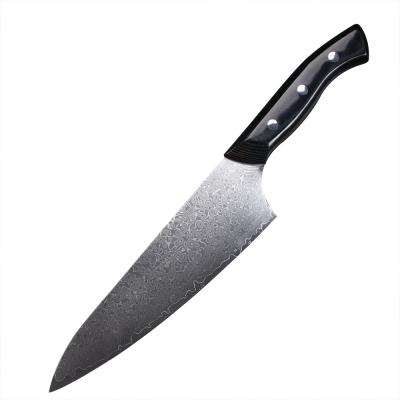 China Viable Hot Selling VG-10 67 Layers Micarta Stainless Steel Kitchen Knife 8 Inch Slicing Knife Damascus Chef Knife for sale