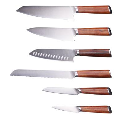 China Viable New Arrival 5 Pcs German Sandalwood 1.4116 Stainless Steel Kitchen Knife Set Cutlery Set Knife Sets for sale