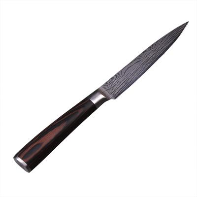 China Viable Wholesale German Stainless Steel Pakka Wood 5 Inch Kitchen Paring Knife Fruit Knife Serving Knife for sale