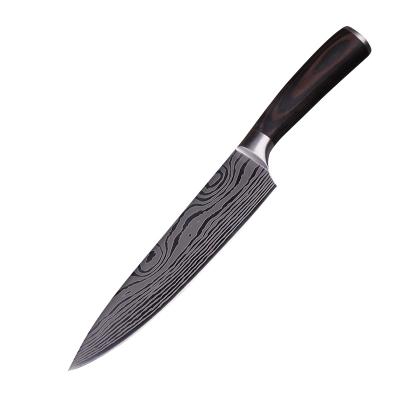 China Viable Professional Stainless Steel German Wood Pakka Chef Knife 8 Inch Carving Knife Kitchen Knife for sale