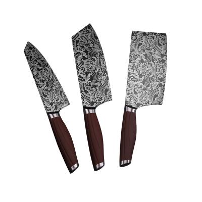 China Viable Custom Logo 7 Inch Stainless Steel Chinese Damascus Style Chefs Knife Cutting Knife Kitchen Knife for sale