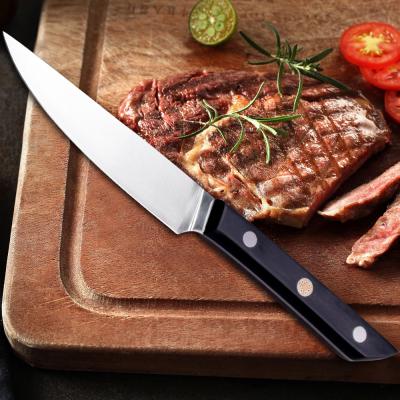 China Professional 5 Inch 5PCS Professional Stainless Steel Ebony Handle Serrated Steak Knife Set Steak Knives With Gift Box for sale