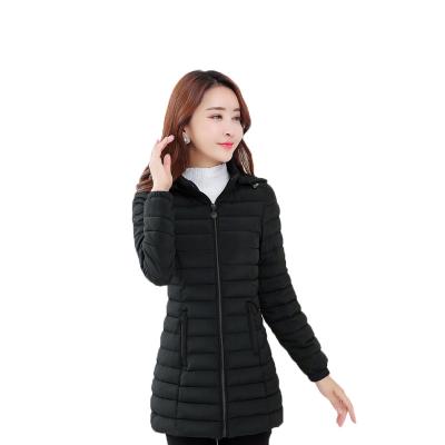 China Hot Sale Winter Light Weight Clear Anti Shrink Price Women Padded Coats For Ladies Latest Design With Removable Hood for sale