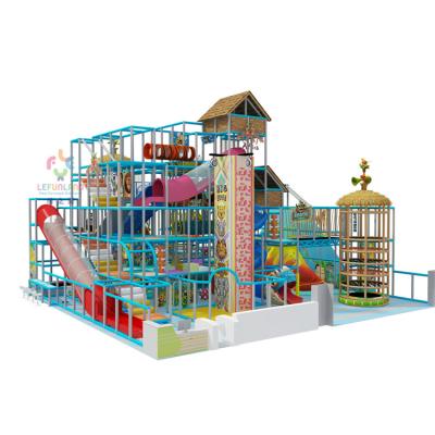 China Cartoon Popular Design Inflatable Playground Structures Indoor Playground Land Set Children Climbing Wall Plastic Slide for sale