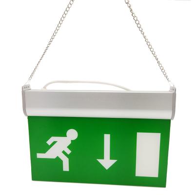 China Double Sided Rechargeable Escape Emergency LED Exit Suspended Sign for sale