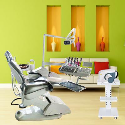 China acrylic dental chair with dental x ray machine and dental mobile instrument tray for sale