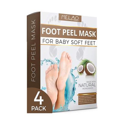 China Natural Organic Moisturzing Wholesales Moisturizing Exfoliating Footmask Private Label Vegan Lavender Coconut Milk Foot Peeling Foot Care Mask for sale