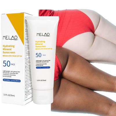 China MELAO Sunscreen Sunscreen Summer Beach Whiten SPF 50 Sun Block Face Body Cream Anti Sunburn Skin Care Waterproof Cream for sale