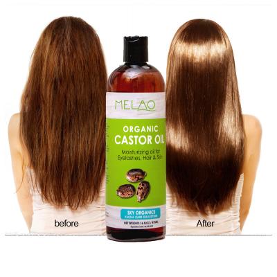 China Seasonal Private Label 100% Organic Castor Oil Promoting Shine For Hair Eyelash Eyebrow Growth Wholesale MELAO for sale