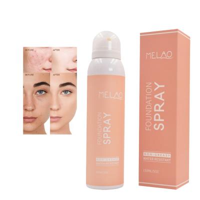 China Hot Selling Makeup Moisturizer Water Resistant MELAO New Non-Greasy Liquid Foundation Cosmetic Makeup Spray For Women Private Label for sale