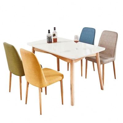 China Wholesale Modern Elegant Style Modern Design Solid Wood White Modern Design Furniture Dining Table Dining Chair for sale