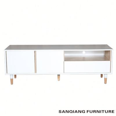 China Modern Design Living Room Furniture SANQIANG Modern Cheap Small Size Solid Wood TV Rack 3 Drawers Storage Cabinet for sale