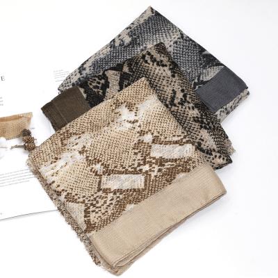 China Python Long Lines Print Scarf Style Long Scarf Female Scarf for sale