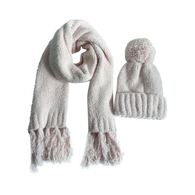 China Keep Warm Knitted Beanie Scarf Hat Set Winter Hat and Scarf Set Chenille Knitted Gloves for Kids and Children for sale