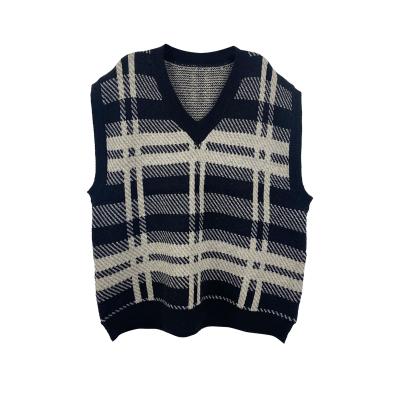 China 2021 Latest Custom Women's Anti-pilling Sweater Sleeveless V-Neck Sweater Vest Casual Vest for sale