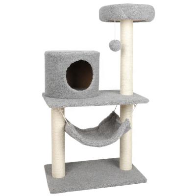 China Sustainable Popular Design Cat Tree Large Cat Tree Striping Furniture Luxury Cat Tree for sale