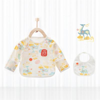 China Anti-wrinkle New Fashion Baby Organic Cotton Tops Breathable Soft Chinese Style Print Tops for Baby Girl for sale