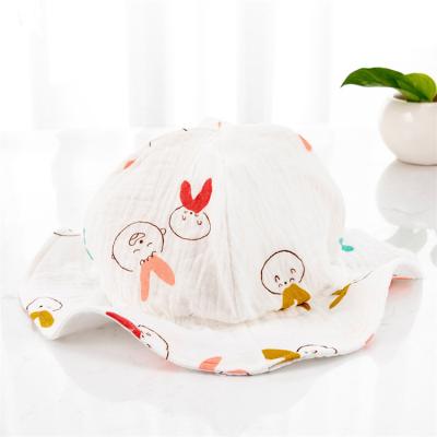 China Comfortable Spring and Summer Outdoor Sunscreen Sun Hat 100% Cotton Baby Hats New Born Baby Hat for sale